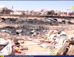 Dab ka kacay kaamba barakacayaasha ee Naasa-hablood oo baabi’iyey 29 guri iyo masuuliyiinta dab damiska oo ka hadlay