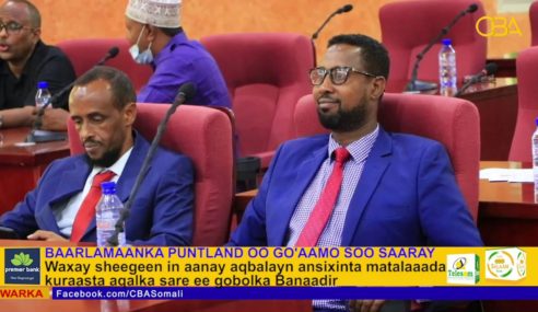 Baarlmaanka Puntland oo soo saaray go’aamo ka dhan ah matalaada gobolka Banaadir iyo doorashooyinka