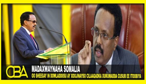 Madaxwaynaha Somalia oo sheegay in Dowladdiisu ay xoojinayso cilaaqadka Xukumadda cusub ee Itoobiya.