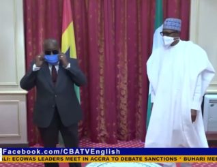Buhari meets Ghanaian President Akufo-Addo ahead of ECOWAS meeting.