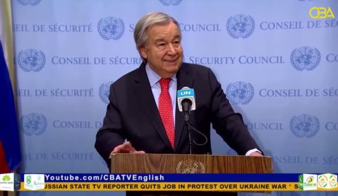 UN Sec. Gen calls for end Russia’s of war in Ukraine.