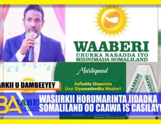 Wasiirkii horumarinta Jidadka Somaliland oo caawa is casilay.