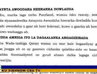 Qodobo kasoo baxay Shirka Golaha wadatashiga Qaran & Puntland oo diiday labo ka mid ah qodobadaas.