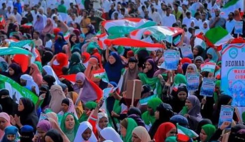 Demonstration Held in Hargeisa in Support of Somaliland Defense Forces