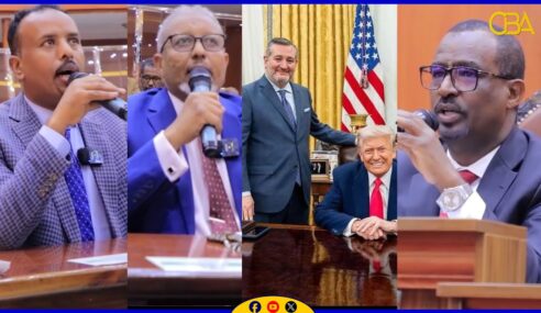 Golaha wakiilada JSL Hambalyo udiraya Senator Ted Cruz, oo dhamabaal aqoonsi ah u disay Trump.