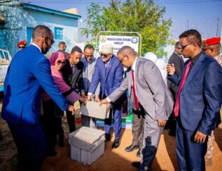 The President Lays the Foundation Stone for the Water Well Drilling, Connection, and Purification Project in Gabiley