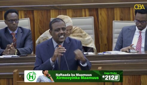 “Baarlamaanka wuxuu ku shaqeeyaa cod afartoo xildhibaanaha inay halkaan soo istaagaan oo ay candhuuf,dagaal iyo buuq bilaabaan sax ma aha”Xil. Cusmaan Xaadoole