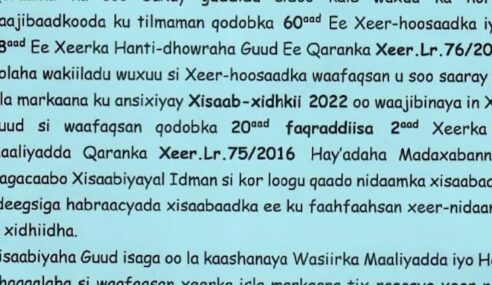 Shirguddoonka Golaha Wakiilada Somaliland ayaa soosaartay qoraal ay ku taageereen awoodda…
