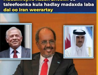 Madaxtooyada Soomaaliya: Xasan Sheekh Maxamuud Oo Khadka Telefoonka Kula Hadlay Boqorka Urdun iyo Dowladda Qatar, Kana Hadlay Xiisadda Bariga Dhexe