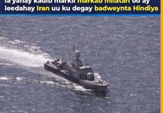 In ka badan 100 askari iyo shaqaale ah ayaa la la’yahay kadib markii markab milatari oo ay leedahay Iran uu ku degay badweynta Hindiya meel u dhow xeebaha Sri Lanka.