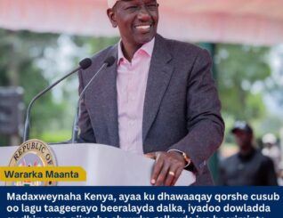 Ruto oo 50% Dhimaya Qiimaha Abuurka Galleyda, Bacrimintana Hoos u Dhigaya