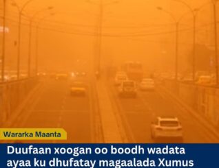 Magaalada Xumus oo Wajahday Duufaan Boodh ah oo Cirka u Beddeshay Oranji iyo Casaan