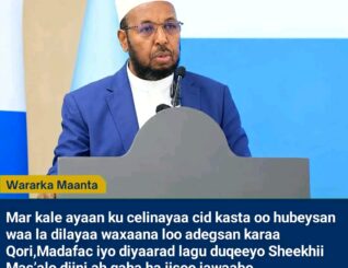 Sheekh Cali Wajiis Oo Mar Kale Ku Baaqay In Dowladda Federaalka Loo Adeegsado Hub Culus Iyo Duqeymo Diyaaradeed