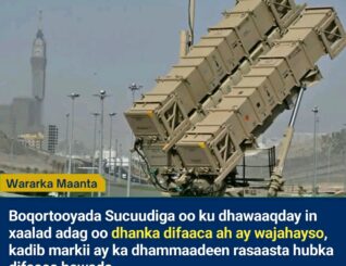 Sucuudiga oo Masar Gurmad Difaac ka Dalbaday Kadib Yaraanshaha Hubka Ka-hortagga Gantaallada