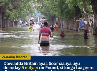 Britain oo Soomaaliya ugu deeqday 5 milyan oo Pound